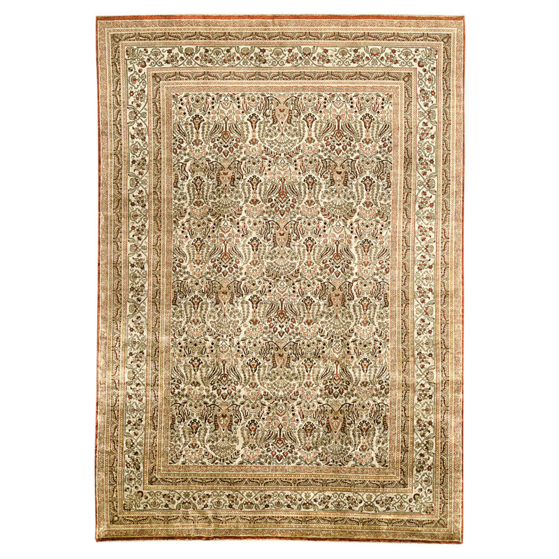 Hand Knotted Area Rug in Ivory