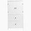 Armoire de rangement pour salle de bain, armoire avec deux portes et tiroirs, tablette réglable, panneau de fibres à densité moyenne, blanc-103385732