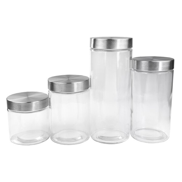 Oggi 3 Piece Lot Stainless Steel Canister Set 16, 24 & 40oz Sizes