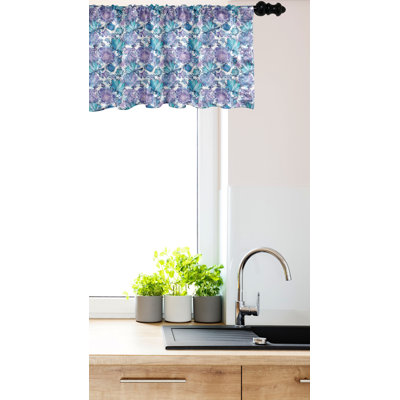 Ambesonne East Valance Pack of 2 Far Eastern Floral Blossoms Turquoise and Lilac -  val-2_139729_12x54