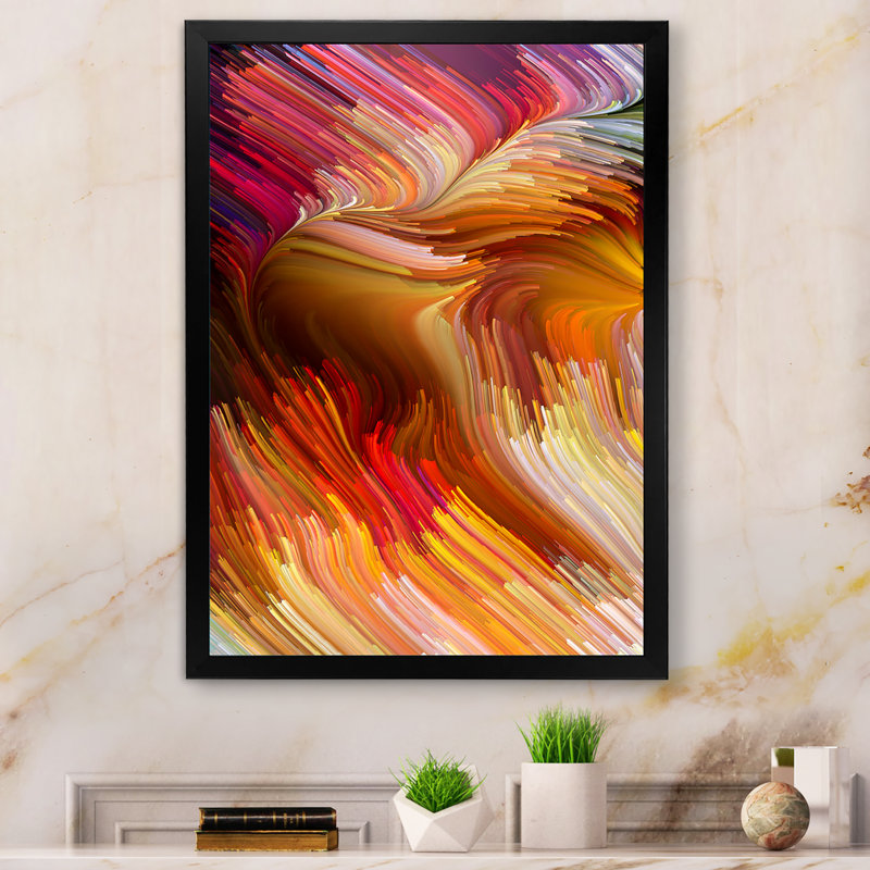 Vie de la couleur liquide Vi II, Impression noire sur toile encadrée, H 20 po x l 12 po
