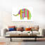 Stripy Coated Elephant Contemporary Wall Art Print by Isabelle Brent - Wrapped Canvas Print-135425293