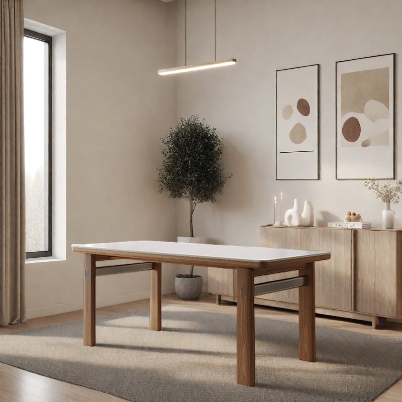 Modern Minimalist Solid wood table, 29.5"H x 55.1"L x 29.5"W