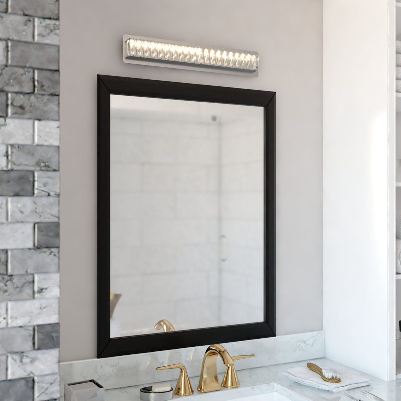 Ficco 26 In. Integrated LED Chrome Crystal Bath Bar Vanity Light