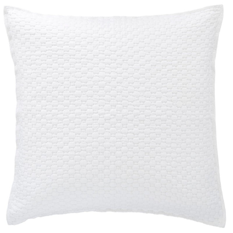 Lodi Matelasse Sham, White, Euro