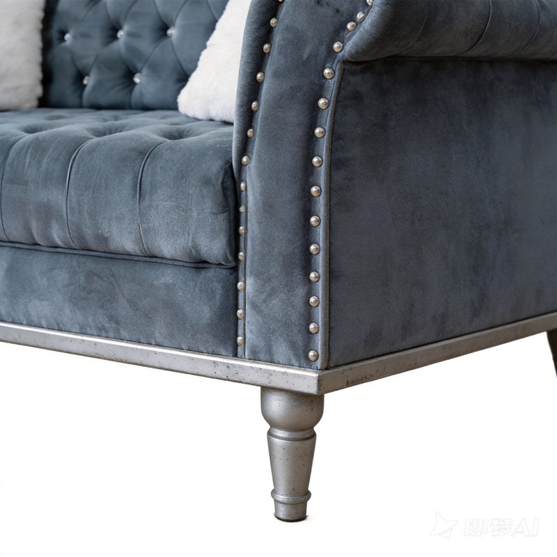 Ensemble de canapés chesterfield 2 pièces, Gris