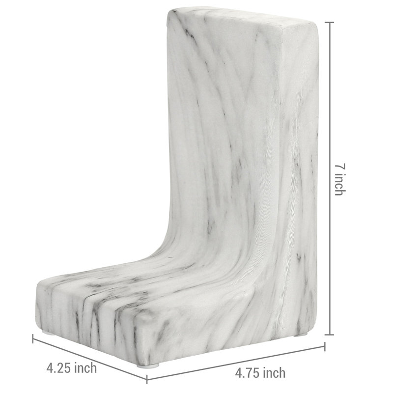 Modern & Contemporary Ceramic Bookends, White