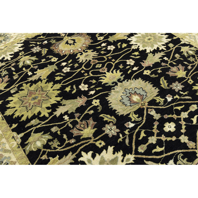Tapis noir Oushak Chobi, Rectangulaire 8 pi x 10 pi