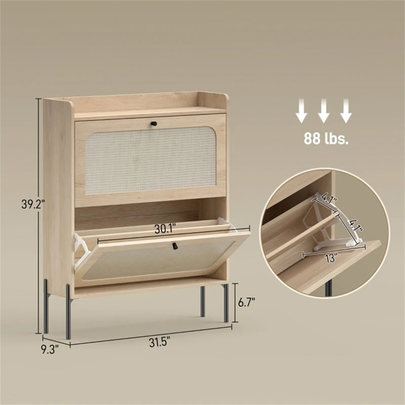 Armoire de rangement étroite pour chaussures