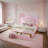 Chaille LED Bed Frames with Storage Drawer, Upholstered Platform Bed with Adjustable Headboard-112246699-105526761