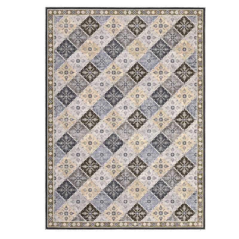 Oriental Machine Washable Rug for Living Room Indoor Carpet for Home Decor Aesthetic Non-Slip Vintage Rug for Bedroom Dining Room Office Nursery Playroom Teen Dorm