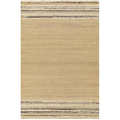 Tapis gris clair en jute / laine tissé à plat à la main Culbert