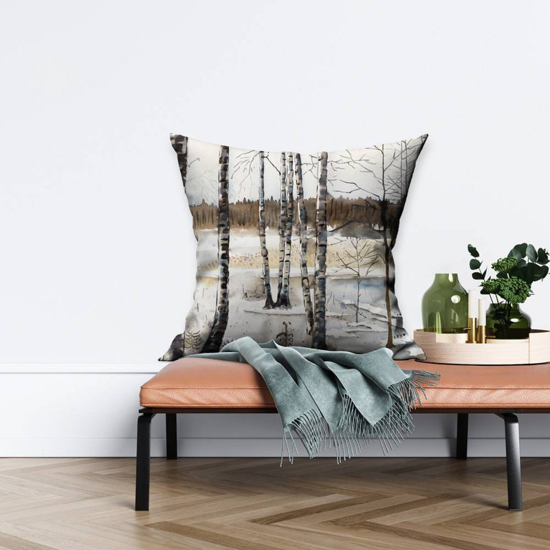 Winter Swamp Rustic Brown Poly Twill Throw | Home Decor