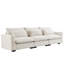 Coussin de siège beige en velours côtelé 3 places pour le salon, confortable et pratique, coussins inclus.-39989884