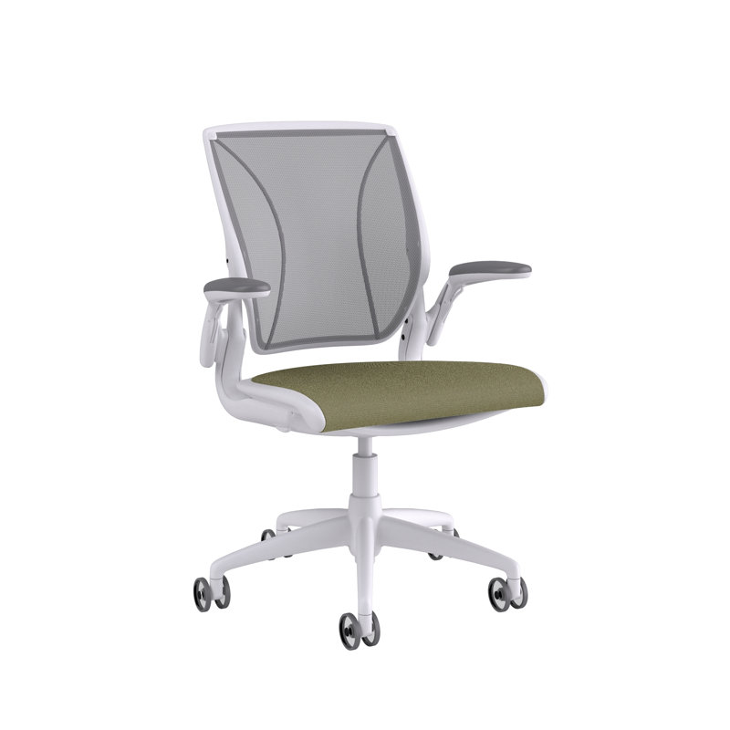 Diffrient World Wool Task Chair, White, Catena/Caraway, Corde/Medium Gray