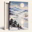 «Misty Snowy Mountains and River with Full Moon Reflection», art mural sur toile-1791960702