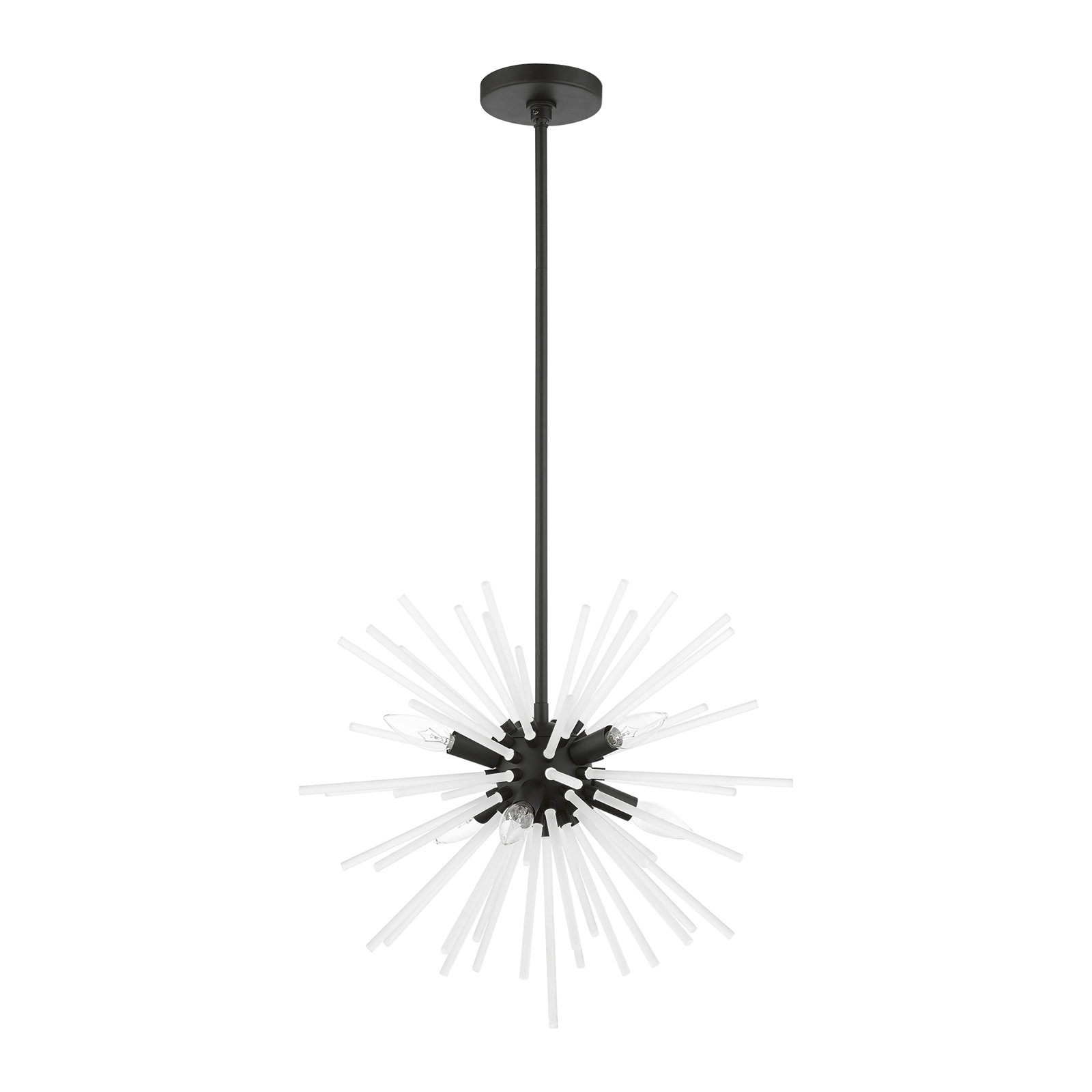 Ryzen 6 - Light Dimmable Sphere Chandelier, Black, 50.75" H x 20" W x 20" D