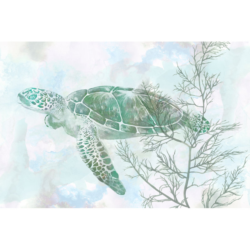 «Sea Turtle II» par Studio W - reproduction d'art sur toile, H 20 po x l 30 po x P 1,25 po