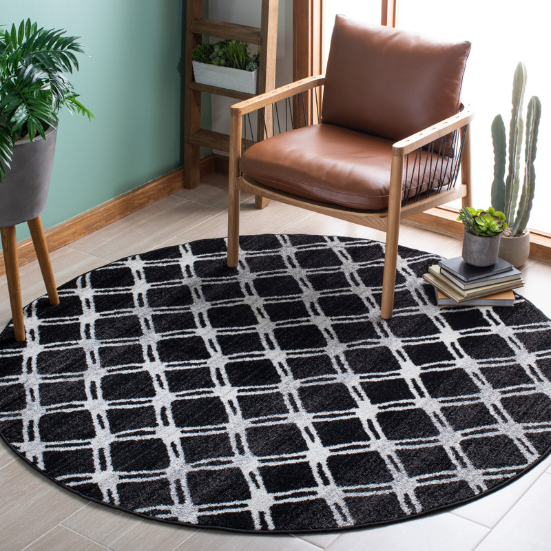 Jahzarra Performance Geometric Rug, Round 6'