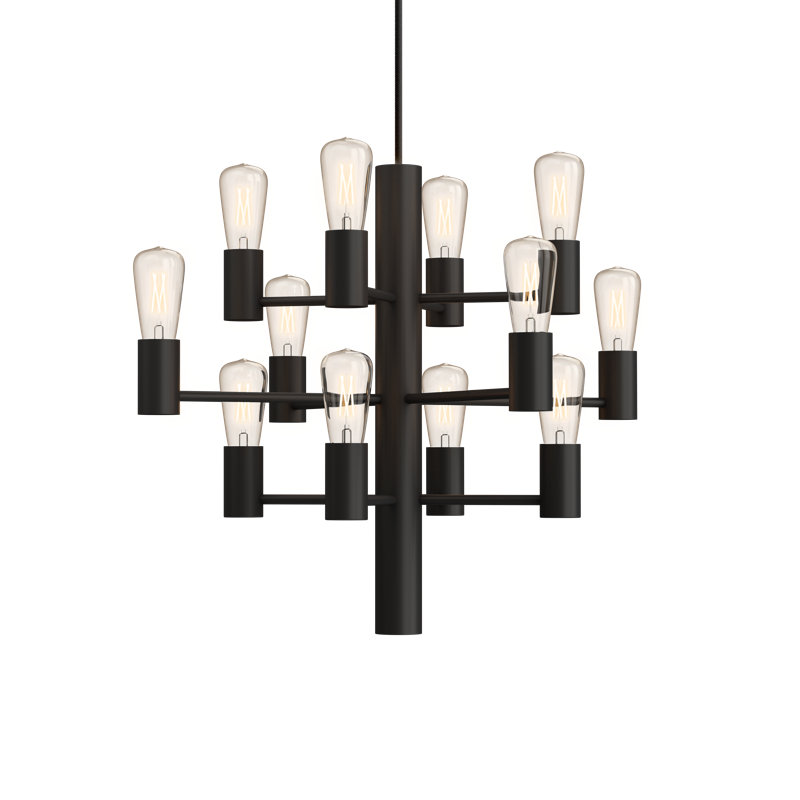 Manola Mini 12 - Light Chandelier, Matte Black
