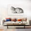 Chat couché, rétro, rétro, art mural-234067957