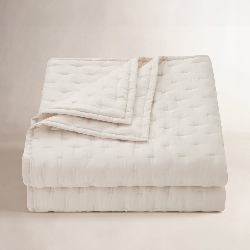 Ensemble de courtepointe 100% coton soyeux et moderne 100% Riggi, Ivoire ivoire