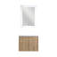 Lavabo de salle de bain mural - Armoire 24 po, portes modernes à fermeture en douceur, contreplaqué, armoire imitation chêne 24 po avec résine, couleur
