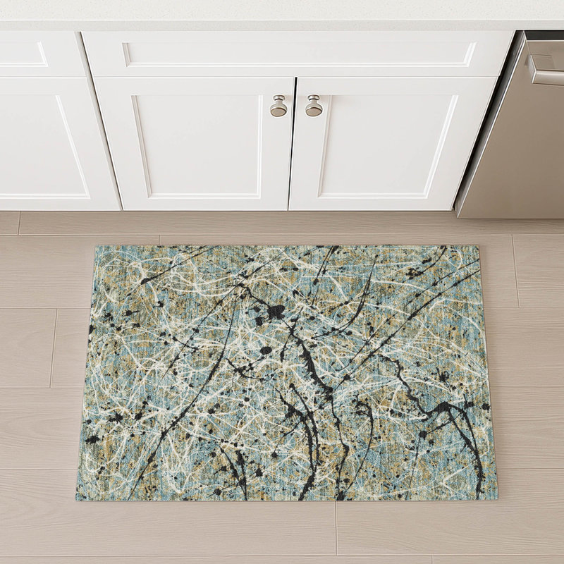 Machine Washable Indoor/Outdoor Jozwiak ACN2389 Abstract Rug, Rectangle 1'8" x 2'6"