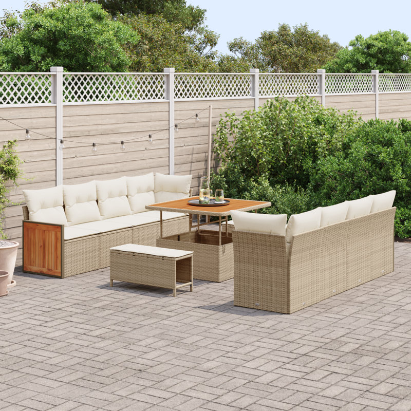 231cm Wide Patio Sofa with Cushions