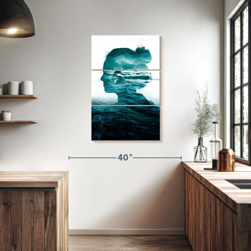 Leisha, la mer à l'intérieur, H 38 po x l 24 po
