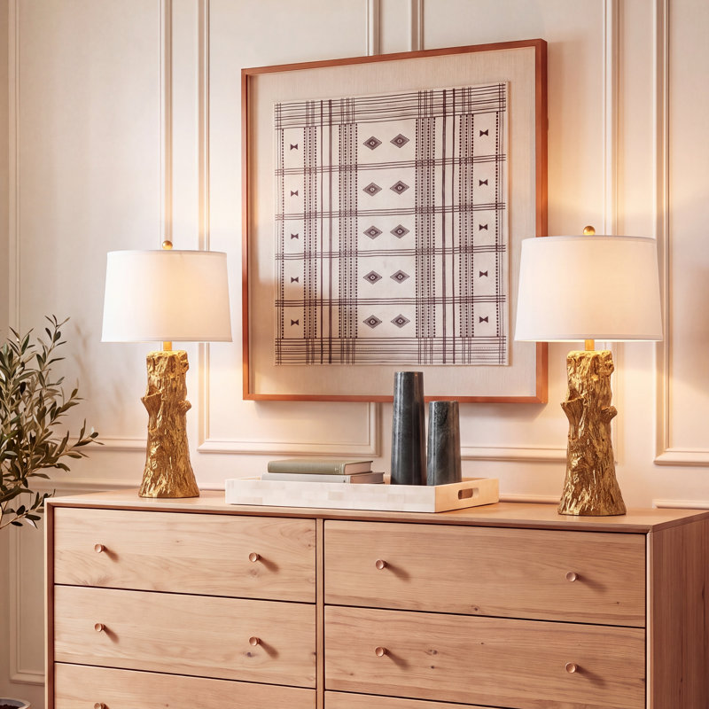 lampe de table 29" en bois fauz Langston