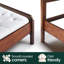 Très grand lit plateforme en bois d'acacia massif avec tête de lit et pied de lit RORNS Bifrost, design Art déco de style Mid-Century, aucun sommier requis, support de lattes robuste, résistant aux égratignures et à l'eau, finition noyer-1016486412-1016486411