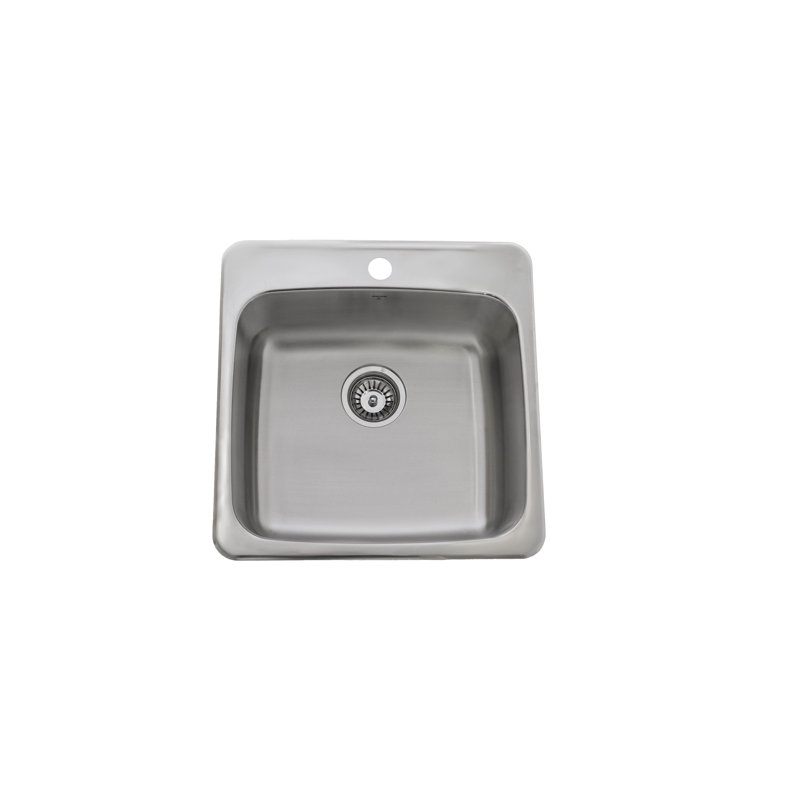 Évier en acier inoxydable encastré à cuve simple 20 po x 20 po ONEX®, 1 trou