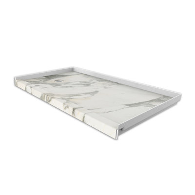 FlexStone® 60"W x 30"D Alcove Shower Base with Left Drain in Calcutta Gold