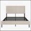 Grand lit plateforme en métal avec station de charge, pas de sommier requis, silencieux, facile à assembler, beige-209807375
