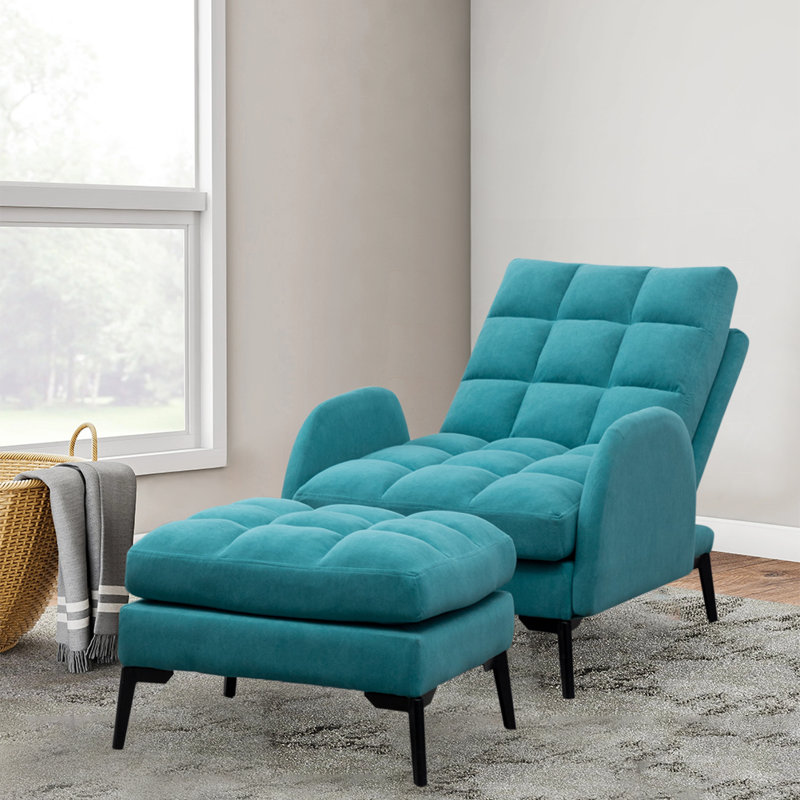 Affric 60cm Wide Velvet Wing Chair Recliner, Green