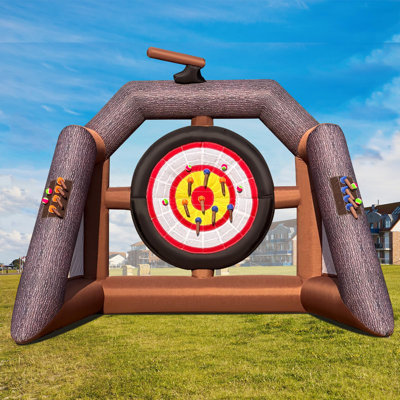 11.3FT Inflatable Axe Throwing Game，Inflatable Ball Toss Target Dart Board for  Birthday Party Events Outdoor Indoor