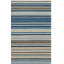 Tapis rayé en laine / coton bleu / beige tissé à la main Howardwick-201514467