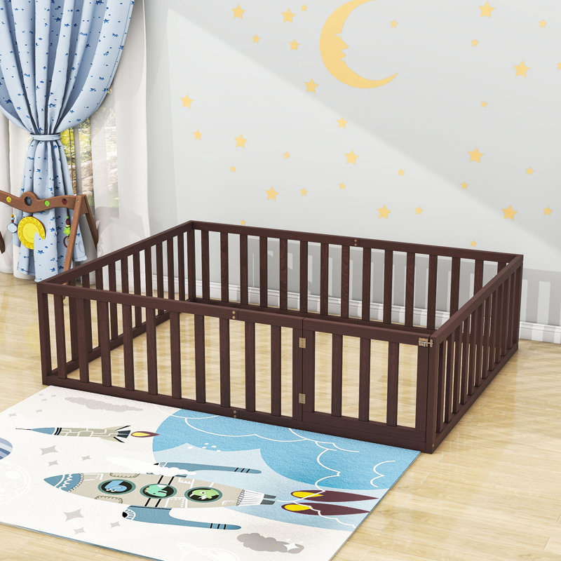 Freta Wood Bed Frame, Walnut, Queen