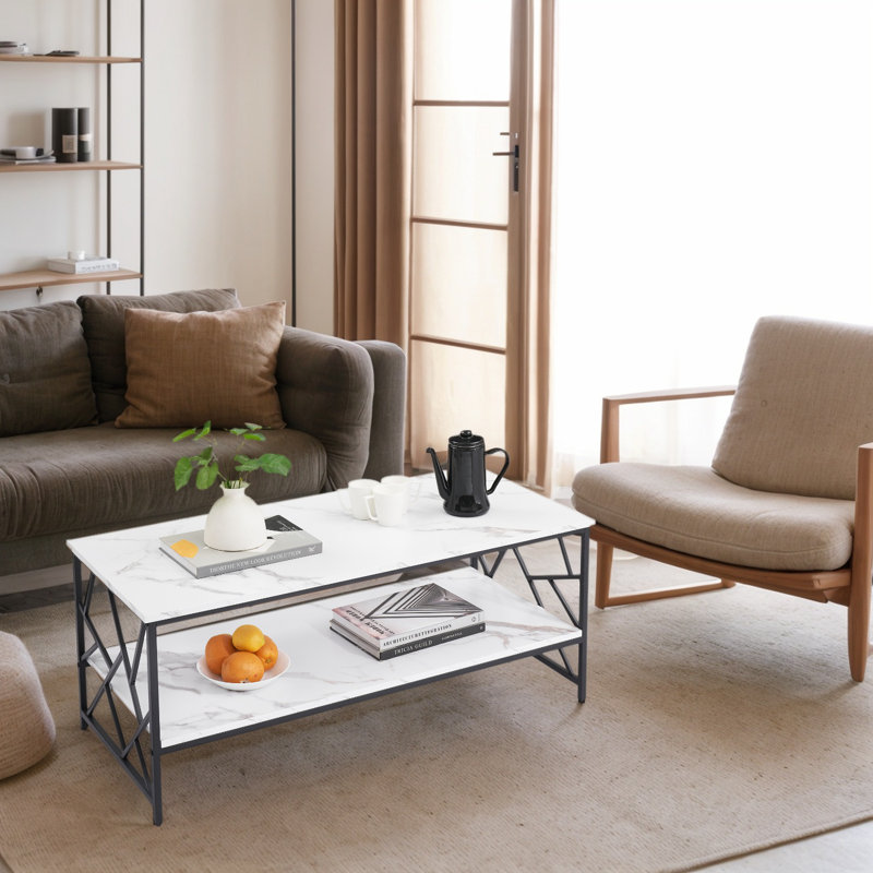Alleyna Coffee Table with Storage, Black