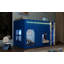 Lit mezzanine simple pour enfants avec guirlande lumineuse à DEL, bleu Klein