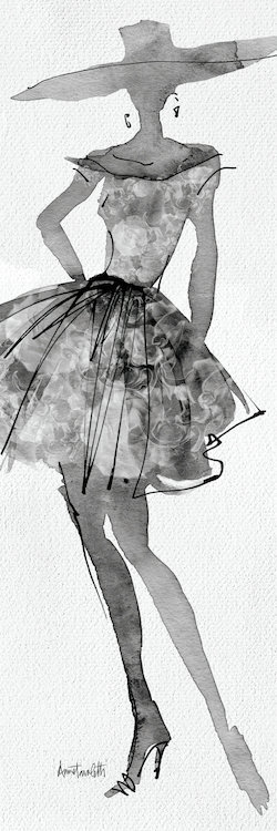 "mode sketchbook v" , impression sur toile tendue, H 12 po x l 36 po x P 1,5 po