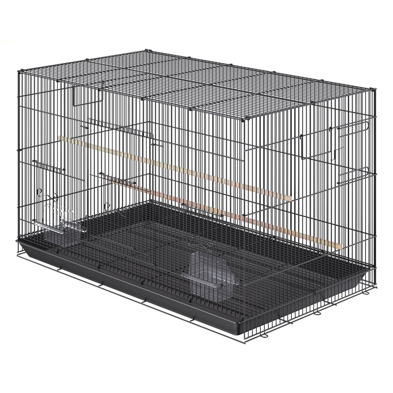 Cage à oiseaux 30 pouces, grandes cages à perruches en métal pour petits perroquets perroquets et inséparables, cage à oiseaux avec support roulant et plateau