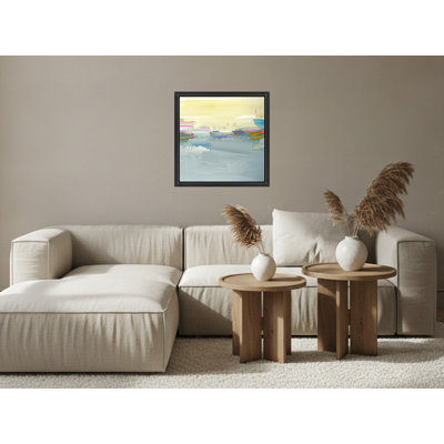 «Abstract Pastel Coastal Scene», art mural sur toile encadrée