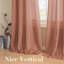 Rideaux semi-transparents avec œillets en mélange de lin - 37 po / 52 po de largeur, panneaux semi-privés et filtrant la lumière pour chambre à coucher -1267717042-1267717056