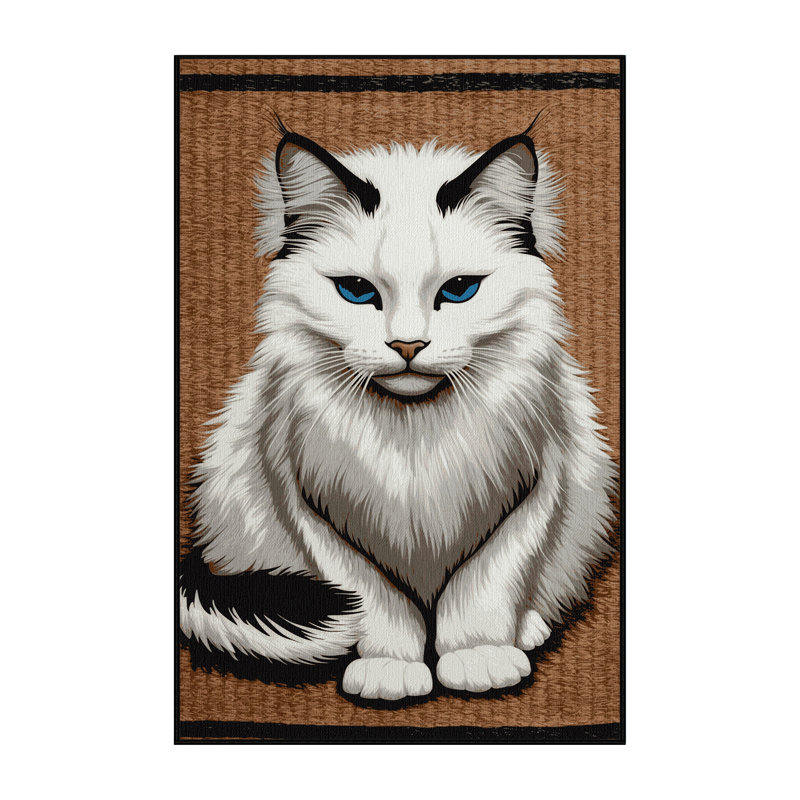 Washable Birman Cats Area Rug, Rectangle 4' x 6'