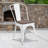 Ketchum Clear Coated Metal Stackable Chair with Wood Seat-1835193504