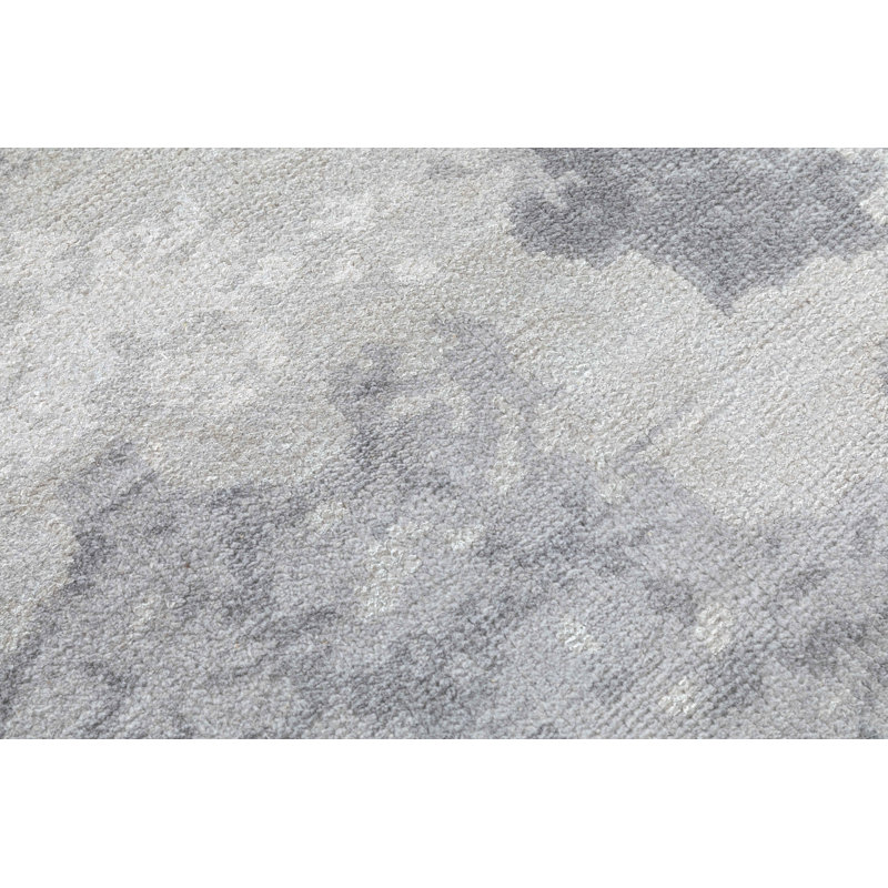 Cloud Hand Knotted Abstract Area Rug in Gray, Rectangle 7'6" x 9'6"
