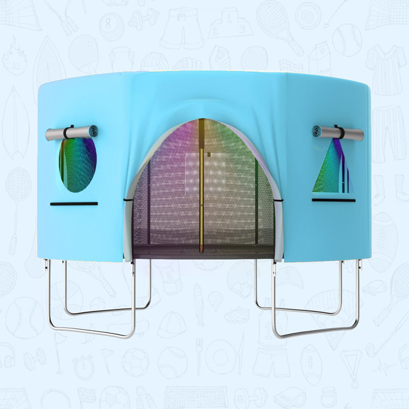 Tente de trampoline 12 pi (tente seulement), ajustement pour trampolines ronds, abat-jour avec lumière DEL, accessoires de trampoline d'extérieur, anti-déchirure, bleu