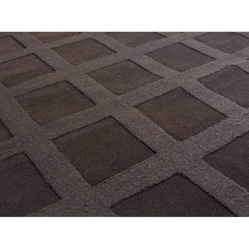 Tapis brun à motif de croquis, Rectangle 8 pi x 10 pi